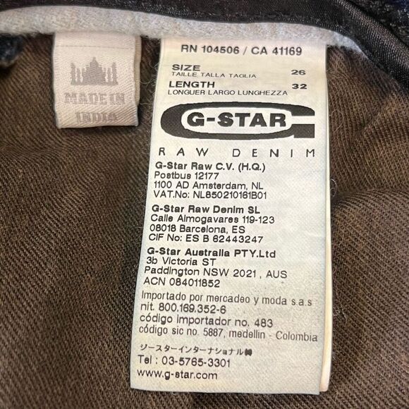 G-Star Raw Woman’s Nova Mid-waist Skinny Glaze Super-stretch Dk Aged Jeans Sz 26 - Picture 7 of 8